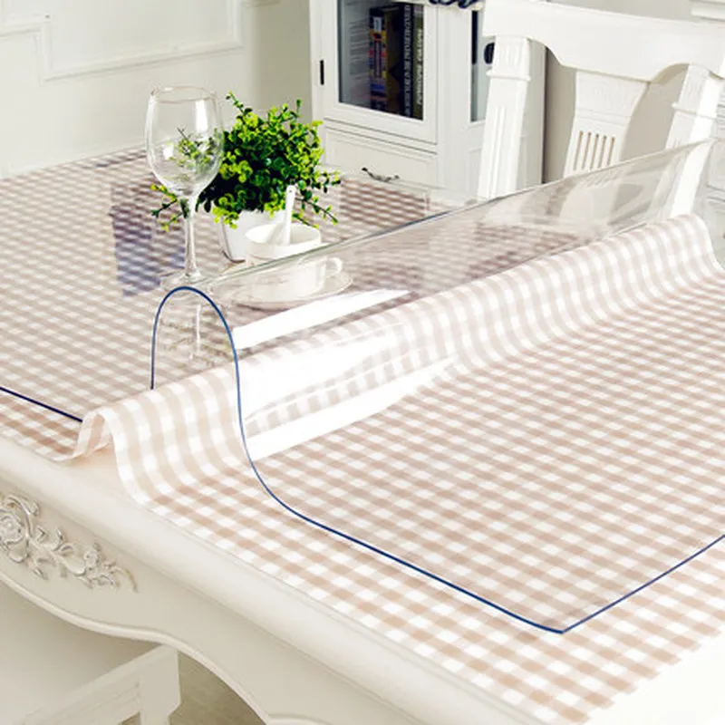 PVC Tablecloth Transparent Dining tablecloth with kitchen Waterproof Oilproof tablecloth glass for rectangular table 1.0mm