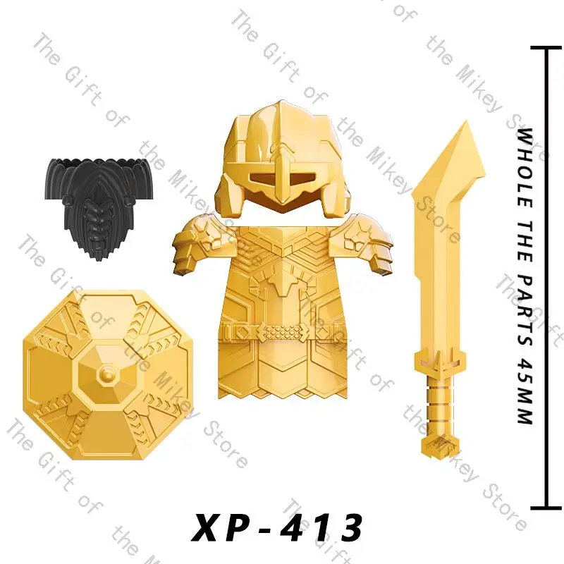 Single Sell Medieval Time Knight Dwarf Soldier Elves Figures Building Blocks Accessories Armor Shield Weapon Toys For Kid KT1054