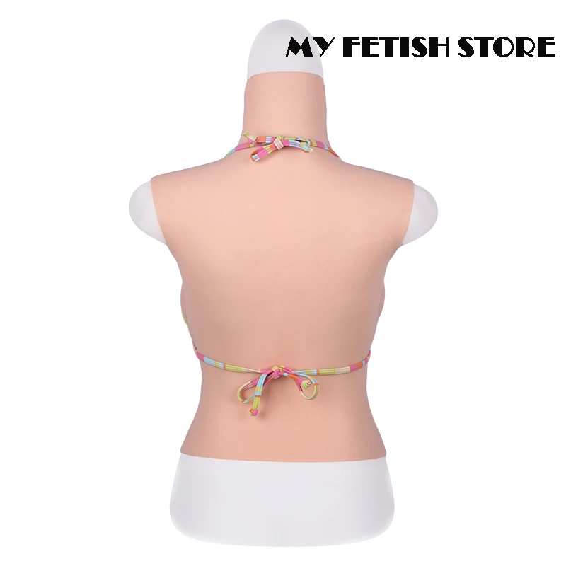 4G High Neck Sleeveless Crossdressing Realistic Silicone C-G Cup Breast Form Suit Fake Boobs For Transgender Shemale Drag Queen