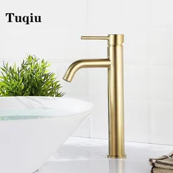 Bathroom Basin Faucet Brush Gold Single Lever Hot and Cold Sink Water Mixer tap bathroom sink faucet brass tap gold