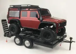 Bouble Axis Heavy Duty All Metal Trailer for 1/10 Rc Rock Crawler Truck Traxxas Trx4 Axial Scx10 90046 90047 Cc01 D90 TRX-6 G63