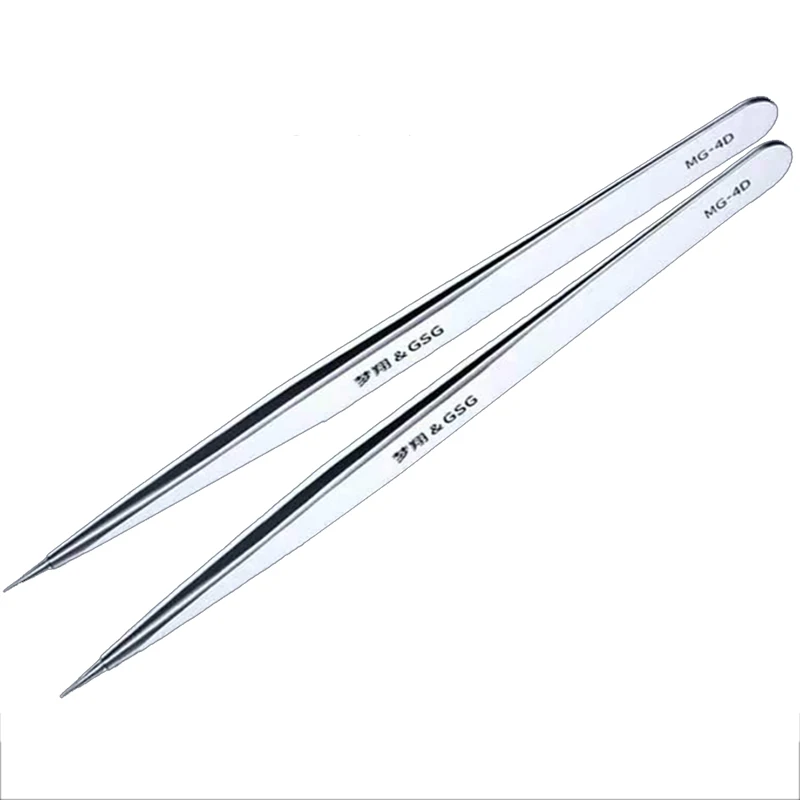 MG-4D Anti Magnetic Adsorption 4D Tweezers Hand Grinding Precision Repair Tweezers Mainboard Flywire Chip IC Maintenance Work
