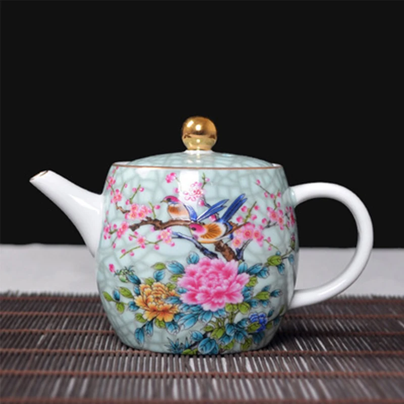 

Chinese Ceramic Teapot Kung Fu Tea Set Single Pot Blue and White Porcelain Teapot Household Small Flower Pattern Teapot