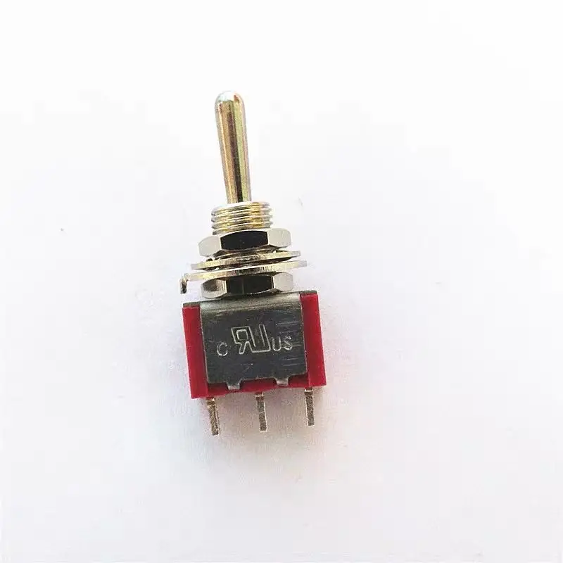 5pcs/10pcs Red Momentary/lock Mini MTS-123/MTS-103 3-Pin SPDT ON-OFF-ON 6A 125VAC  Miniature Toggle Switches