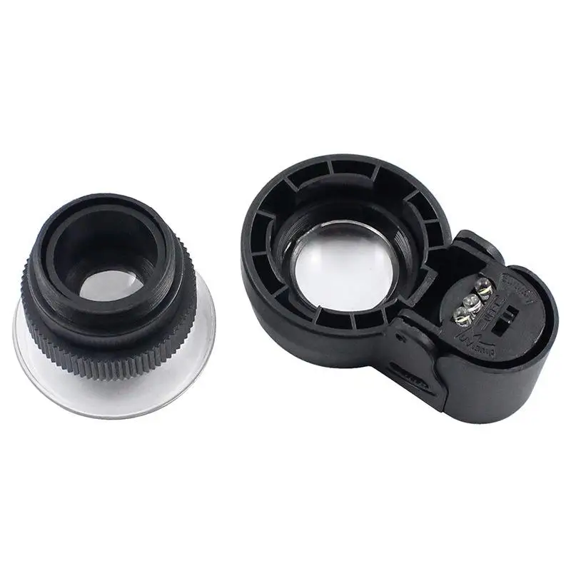 Tragbare 45 Mal mit LED Licht Geld Detektor Lampe Lupe mit Leder Fall