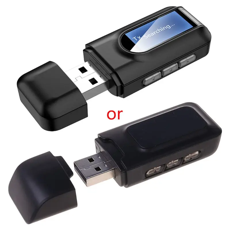 USB Bluetooth 5.0 Audio Transmitter Receiver LCD Display 3.5MM   for TV Car PC