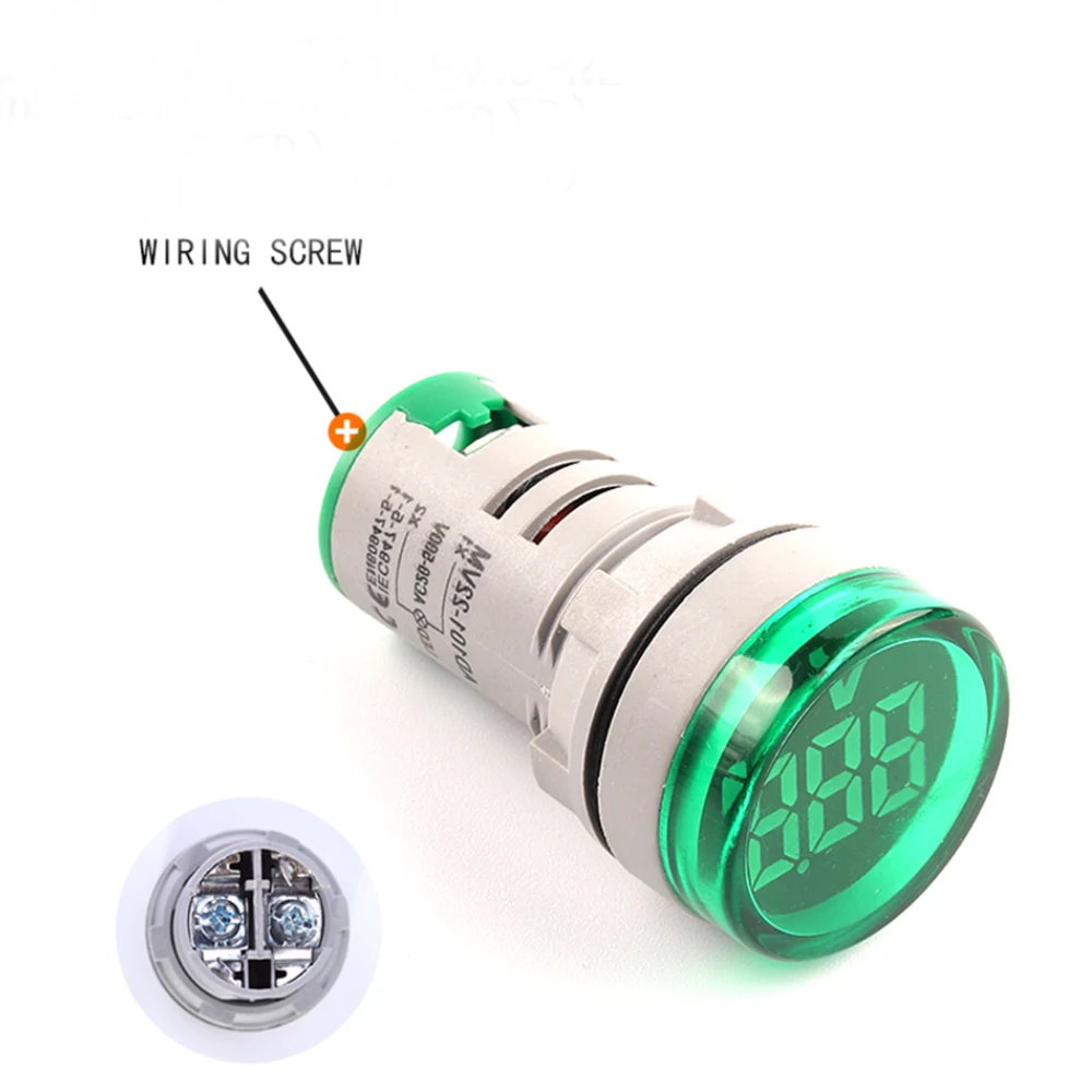 Mini Ronde Digitale Voltmeter 22Mm AC20-500V/DC5-60V Range Voltage Tester Meter Monitor Indicator Signal Light Led Ac Voltage voldaan