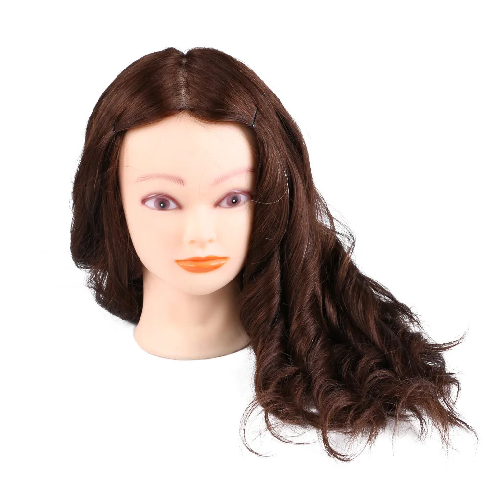 hair salon practice head model doll hairdresser practice hair styling dyed braiding curly cut mannequin head 80% human hair head