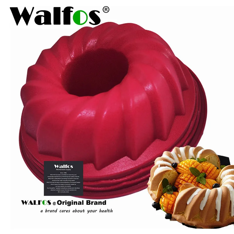 WALFOS Food Grade Silicone Mousse Mould Large Size Silicone Butter Cake Mould Bakeware Cake Pan Bread Pastry Tin Baking Mold