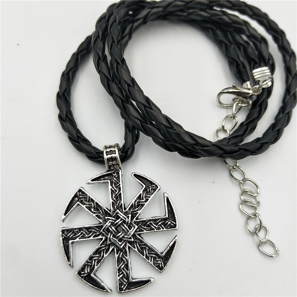 Slavic Kolovrat Amulet Pendant Pagan Sunfiower Talisman Norse Jewelry Necklace & Pendants Slavic Symbol Necklace Freeship