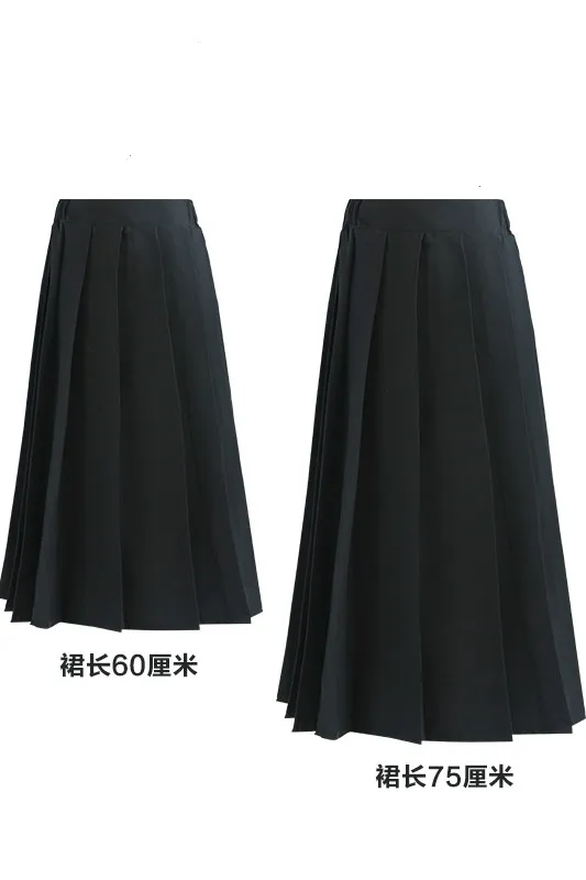 Japanese School Uniform Girl Student JK Skirt  Summer A- Line Skirts Elastic Waist Solid Color Middle/High School Dress