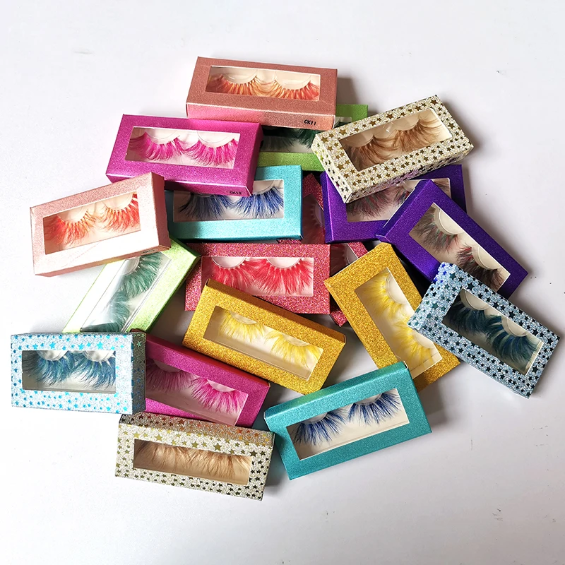 25มม.3D สีเขียว Mink Fake Lashes ความงามธรรมชาติขนตาปลอมแต่งหน้าหนาหนาสีสัน Lash Extension อุปกรณ์