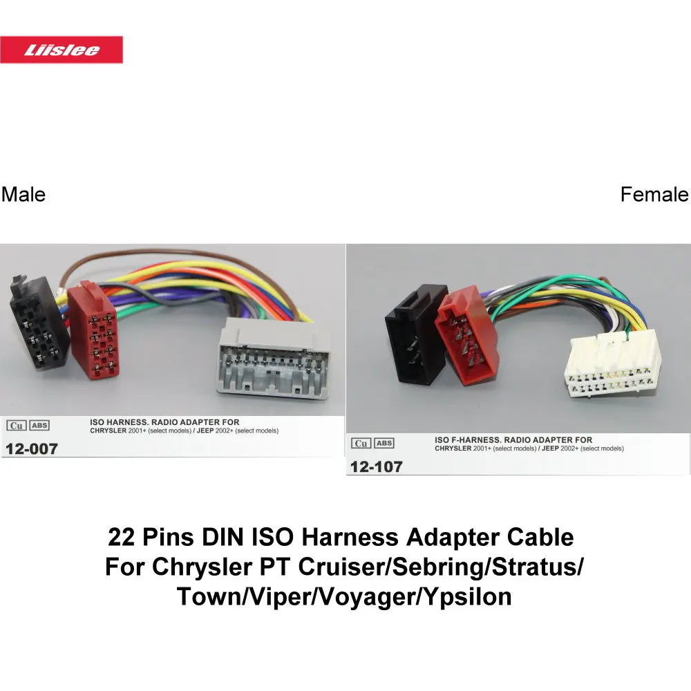 

22 Pins DIN ISO Harness Adapter Cable For Jeep Compass/Commander/Liberty/Patriot/Wrangler/Grand Cherokee