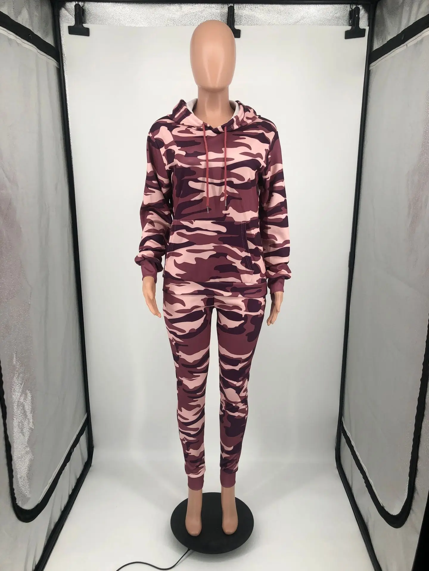 Camouflage Women Tracksuit Casual Hoodies Sweatshirt Pants Set Lounge Wear Sport Suit 2PCS Autumn Winter Clothes