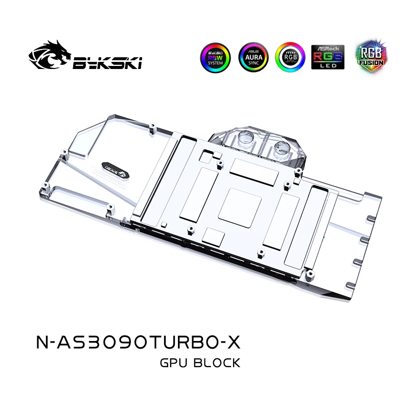Bykski GPU bloc de refroidissement par eau pour ASUS GeForce RTX3090 TURBO, système de refroidissement liquide de carte graphique refroidissement par eau N-AS3090TURBO-X