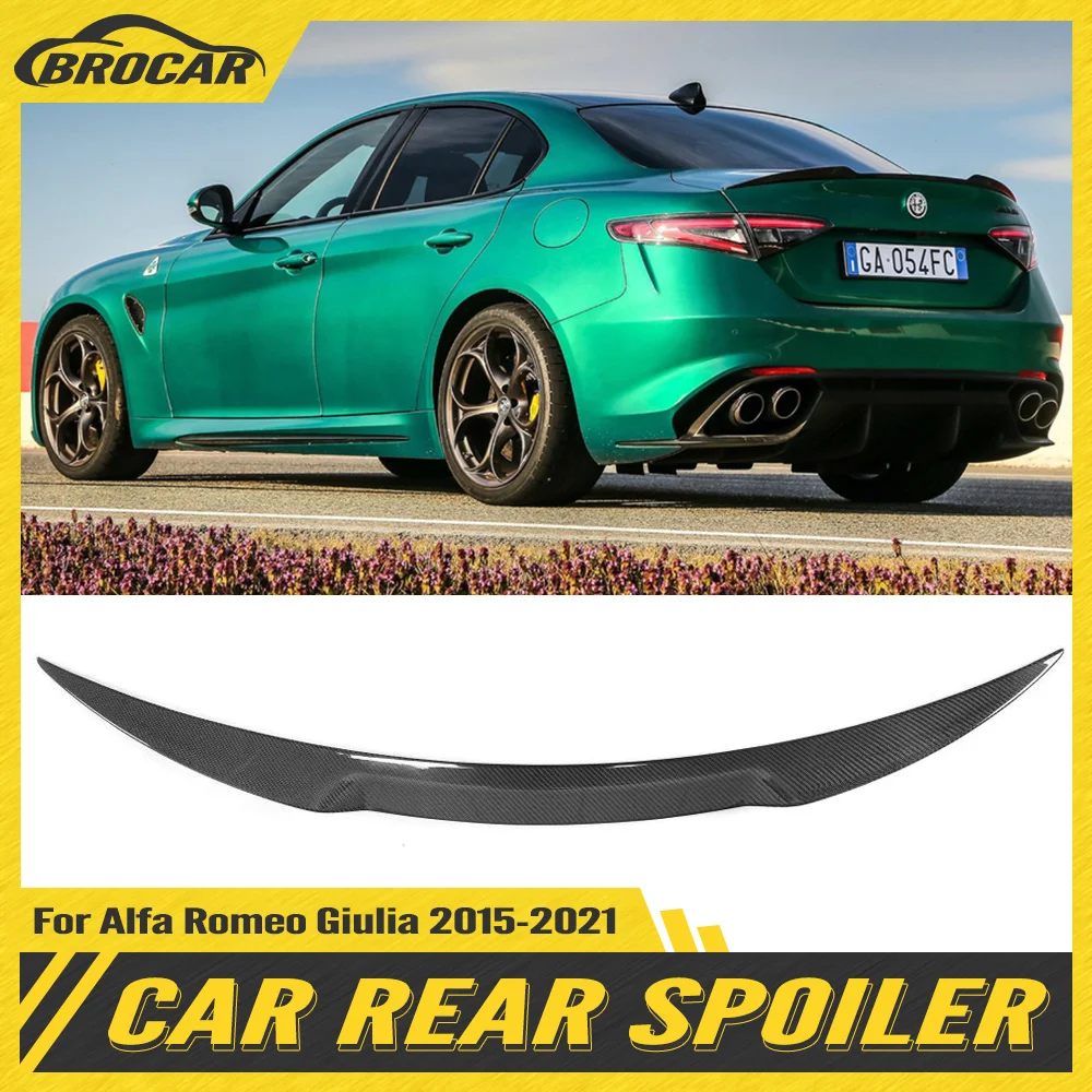 

For Alfa Romeo Giulia 2015-2023 Quadrifoglio Style FRP/Real Carbon Fiber Rear Spoiler Car Rear Tailgate Spoiler Splitter Tuning