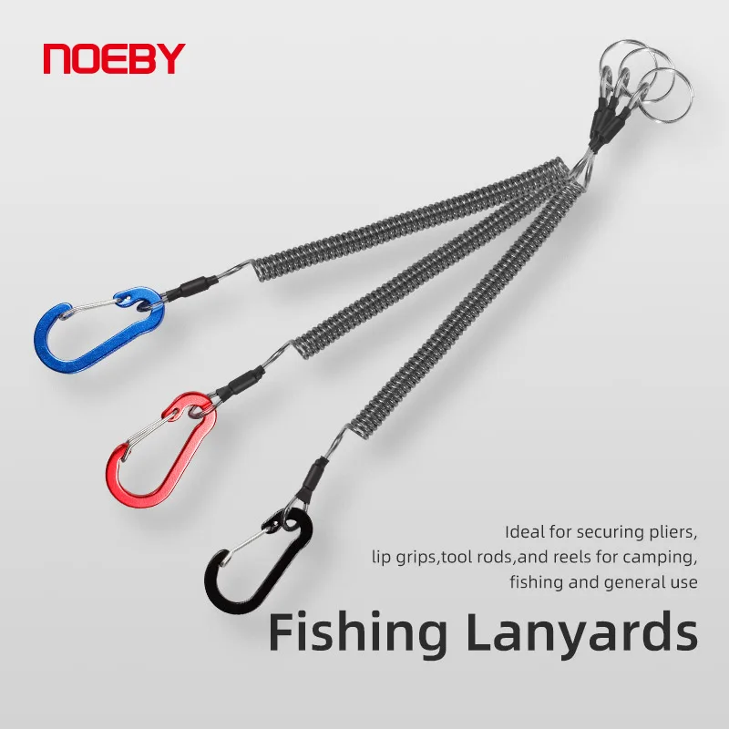 NOEBY Fish Tools Retention Rope, Plier, Lip Grips, Tackle Control, Hang Buckle Rope, Strong Pull, Fishing Accessory, 21cm, 4Pcs