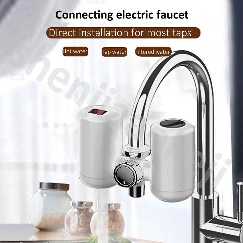 Istantanea di acqua calda elettrico di Installazione rubinetto Acqua di rubinetto tipo di separazione Idroelettrica Velocità Rubinetto Dell'acqua Calda con visualizzazione della temperatura