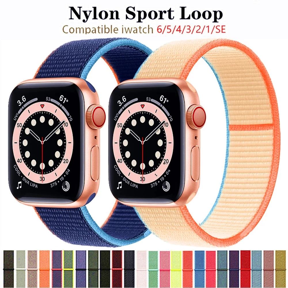 Nylon Strap for Apple watch band 44mm 40mm 42mm 38mm smartwatch wristband belt sport loop bracelet iWatch series 5 3 4 se 6 band