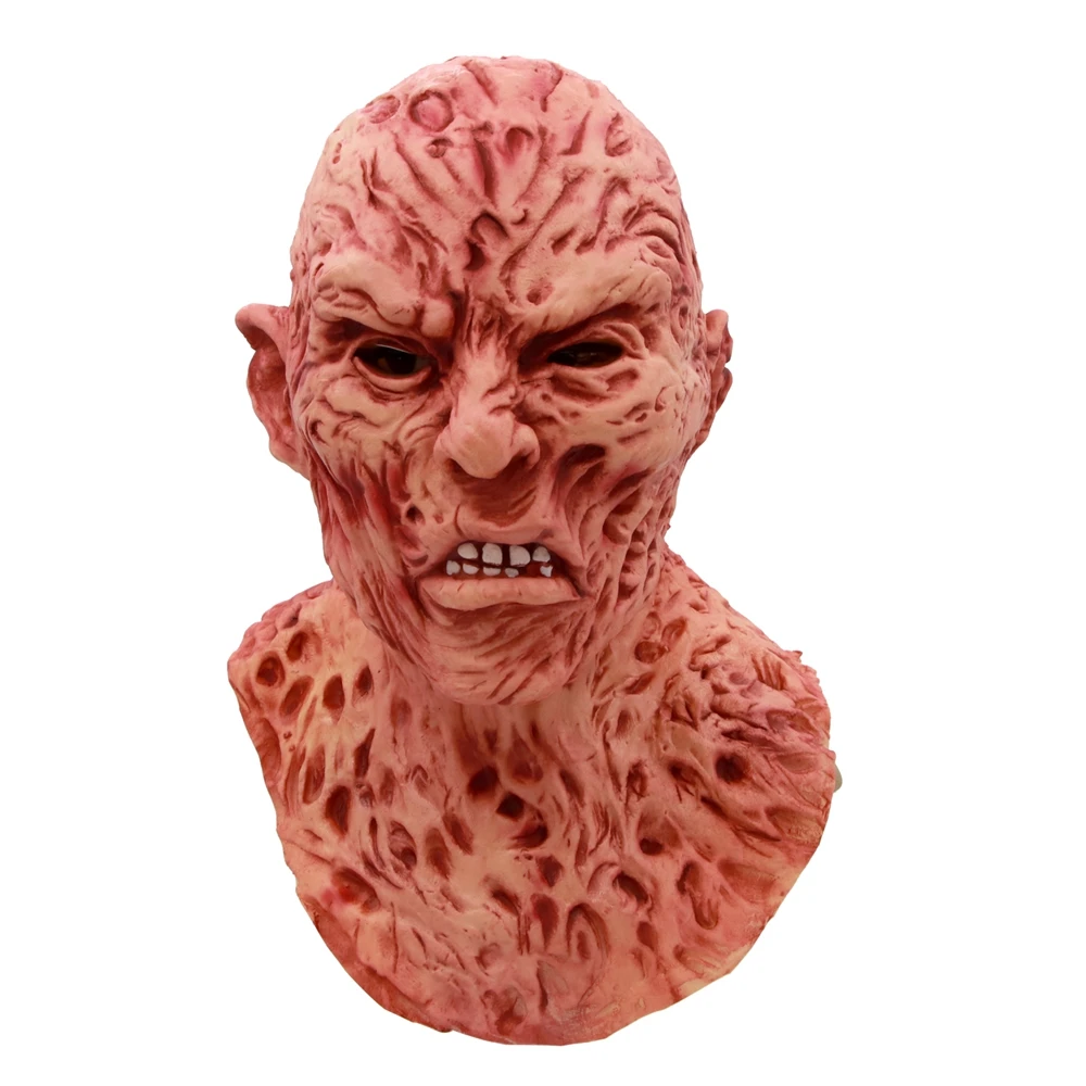 Costume d'halloween réaliste pour adultes, masque d'horreur de luxe Freddy Krueger, masque de carnaval effrayant pour fête de noël C34K187