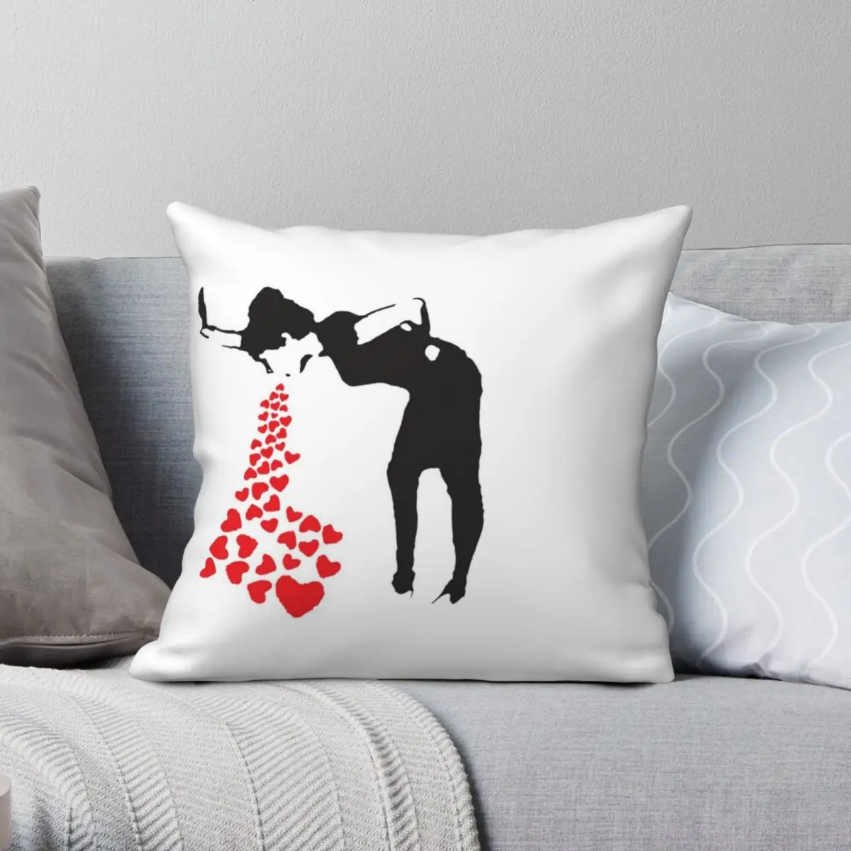 

Lovesick Banksy Square Pillowcase Polyester Linen Velvet Printed Zip Decor Sofa Seater Cushion Cover