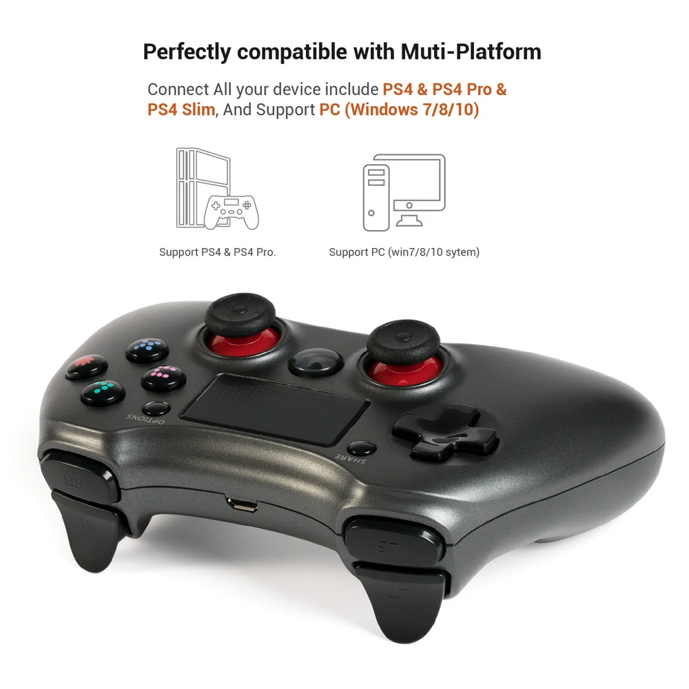 10 pcs Wireless  For PS4 Gamepad ABS Touch Screen Dual Shock Double Vibration Game Joystick Controller For PS4