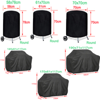 12 Size Outdoor BBQ Cover  Dust Waterproof Weber Heavy Duty Grill Cover Rain Protective Outdoor Barbecue Cover Round