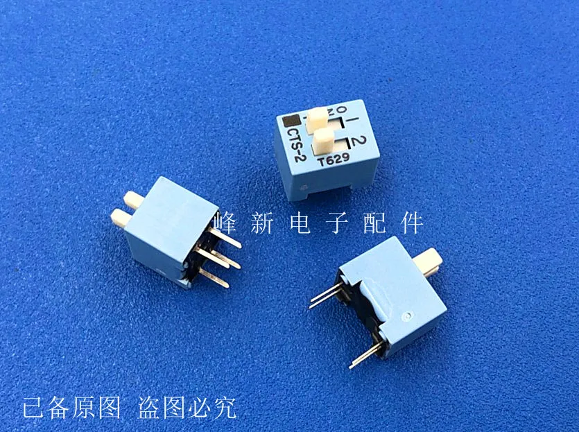 CTS-2 American long handle in-line 2-bit dial code switch key type 2P flat dial code switch 2.54 pitch