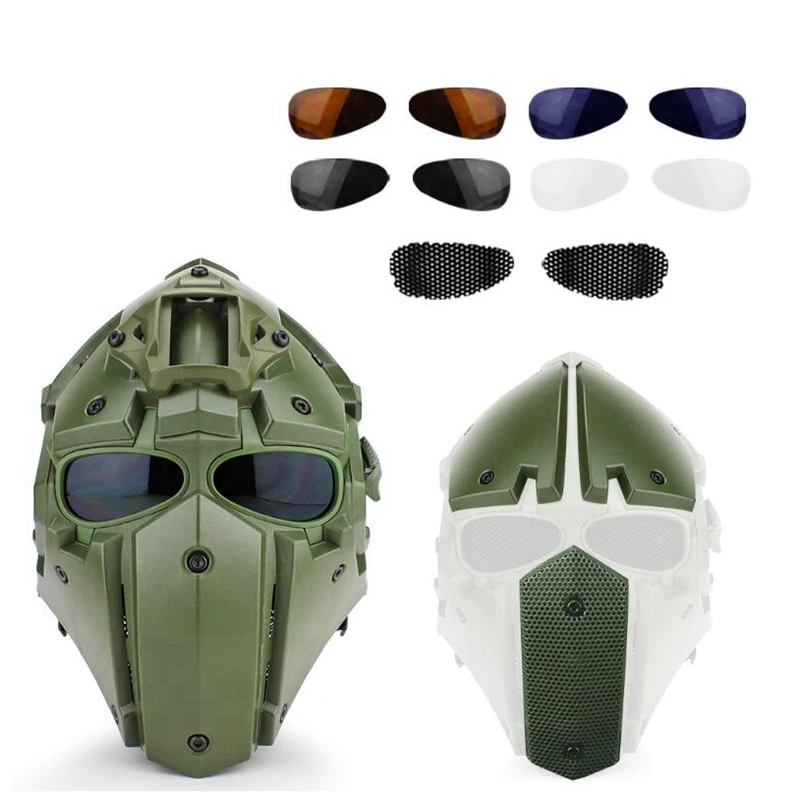 Baru Taktis Airsoft Wajah Penuh Topeng Paintball Militer Tentara Disesuaikan Pelindung CS Permainan Masker Helm