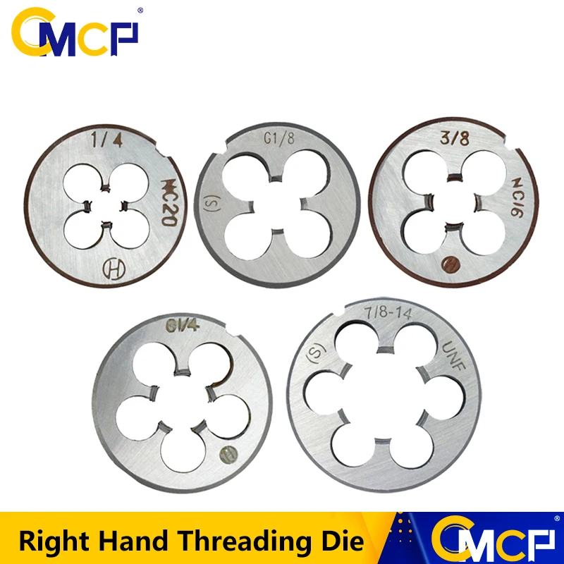 Free Shipping 1pc G1/8-28 G1/4-19 1/4 NC20 3/8 NC16 1/2-28 UNEF 7/8 14UNF Right Hand Threading Die For Molding Machine Screw Die