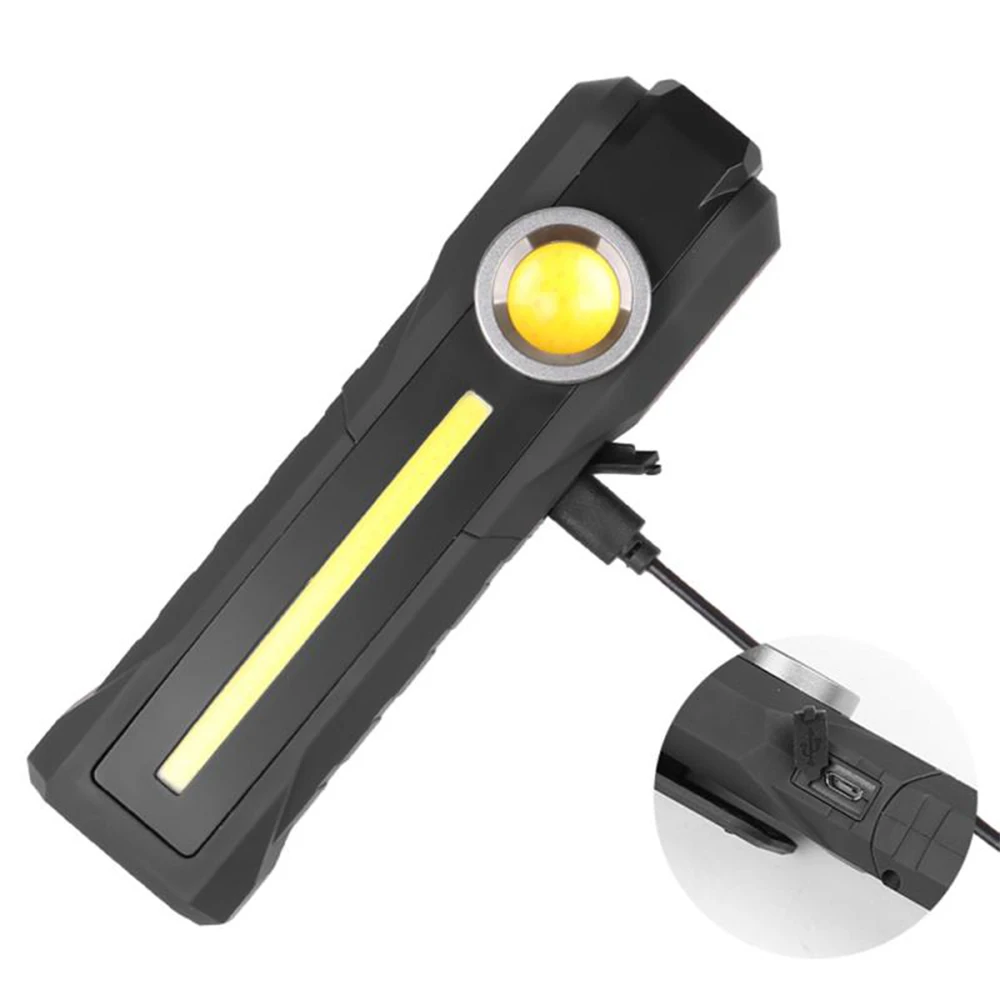 Rechargeable Camping Work Flashlight Magnetic Stick Light Super Bright Two Colors Available