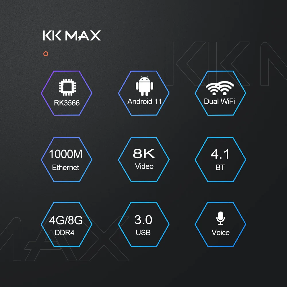 Top KK MAX DDR4 กล่องสมาร์ททีวี Android 11 8GB RAM 64GB 128GB 4GB 32GB RK3566 2.4G และ 5Ghz WiFi 1000M BT 4K 8K TVBOX ชุดกล่องด้านบน