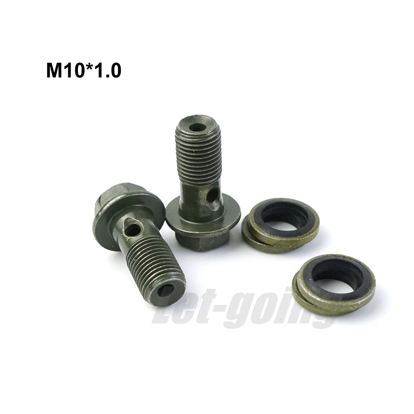 Motorcycle Brake Hose Bolts Nails M10 Banjo Screw for Caliper Brake Master Cylinder Hydraulic Clutch Yamaha Color Silver