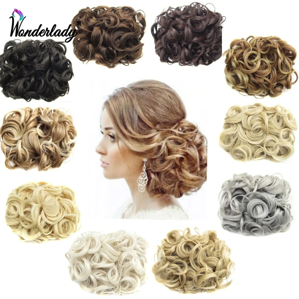 

WonderLady Synthetic Hair Ponytails For Women 85g Comb In Curly Chignon Hairpiece Extensions Classic Hair Bun With Elastic Band