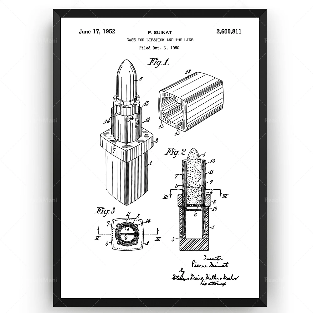 Beauty Patent Print-Dressing Room Makeup Hairstyle Fashion Decoration Bathroom Wall Art Poster Blueprint Gift