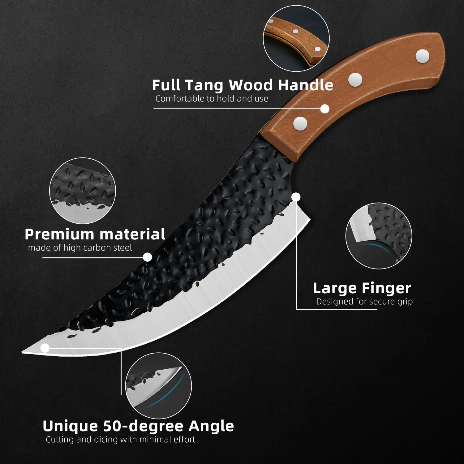 Handmade Forged Knife Kitchen knife Stainless Steel Full-Tang Butcher Boning Meat Cleaver Knife Meat Cleaver Knives