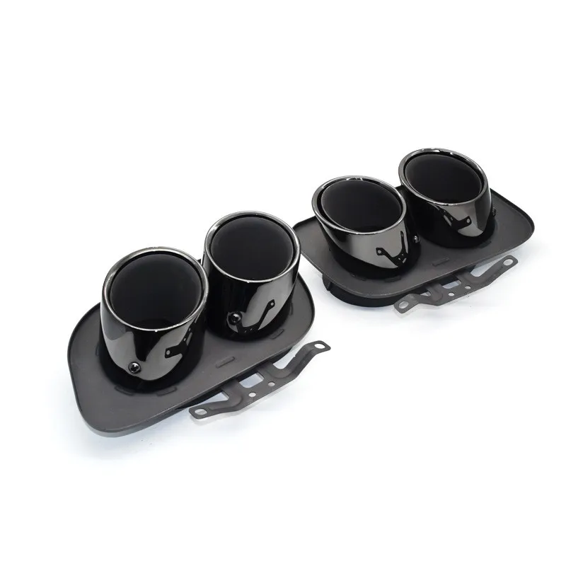 

1 Pair Muffler Tips Nozzles Rear Tailpipe For Porsche 911 Carrera Modified 992 304 Stainless Steel Black/Silver Exhaust Pipe