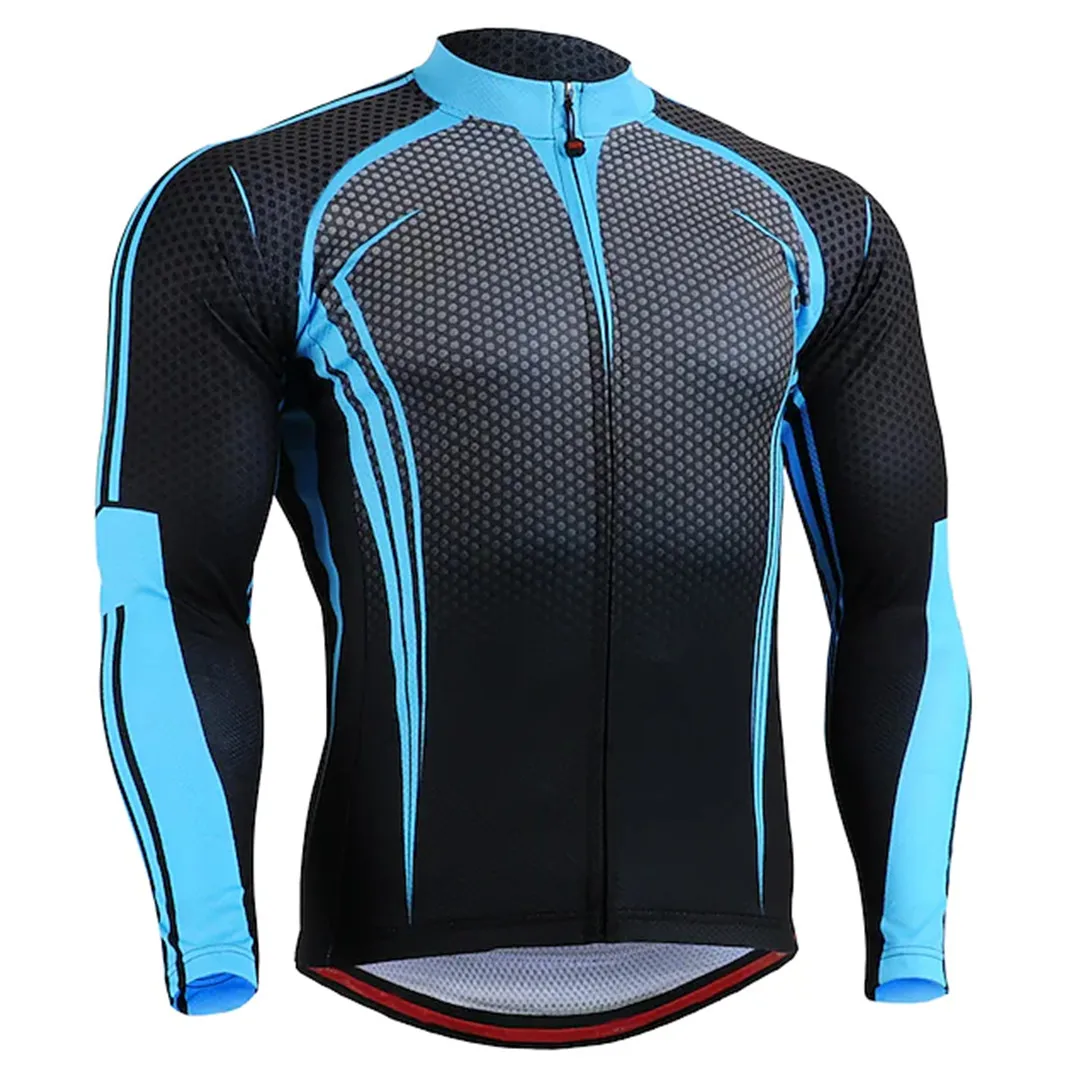 Custom Sublimation 100% Polyester Mountain Cycling Jersey Quick-Dry Men Top Long Sleeve Design Jersey New Riding Bike Hot Sale