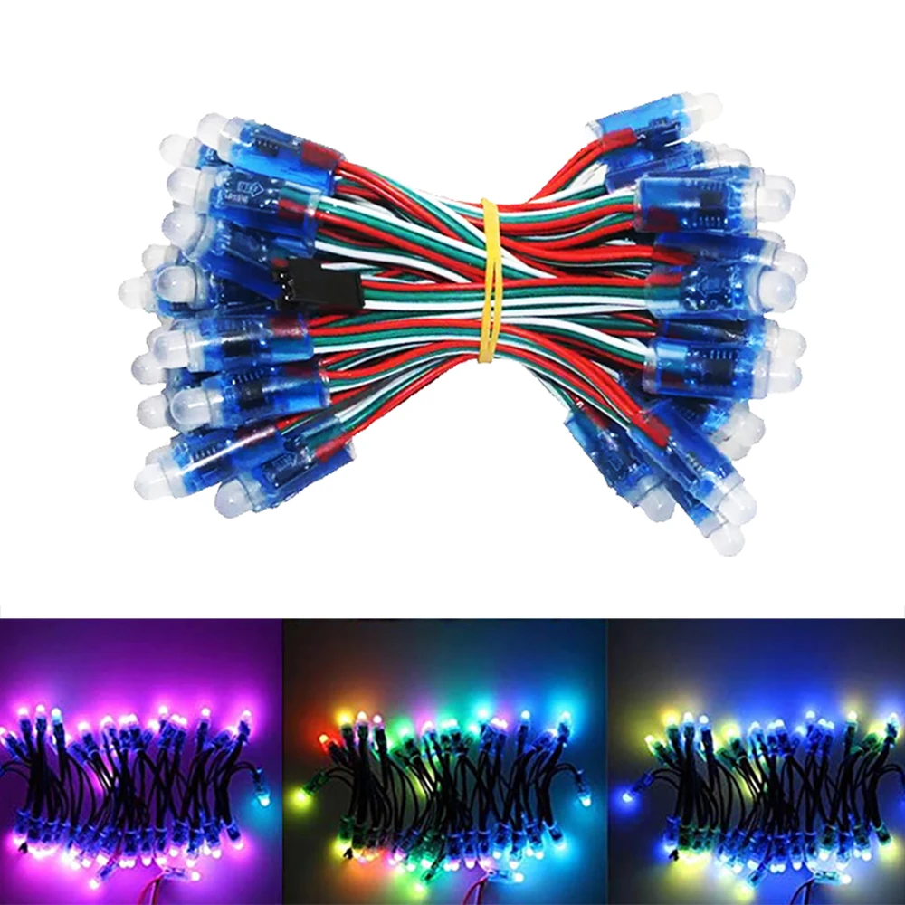 USB 50PCS 12MM WS2811 modulo Pixel Led a colori IP68 + 14key RF Led Controller Pixel DC 5V