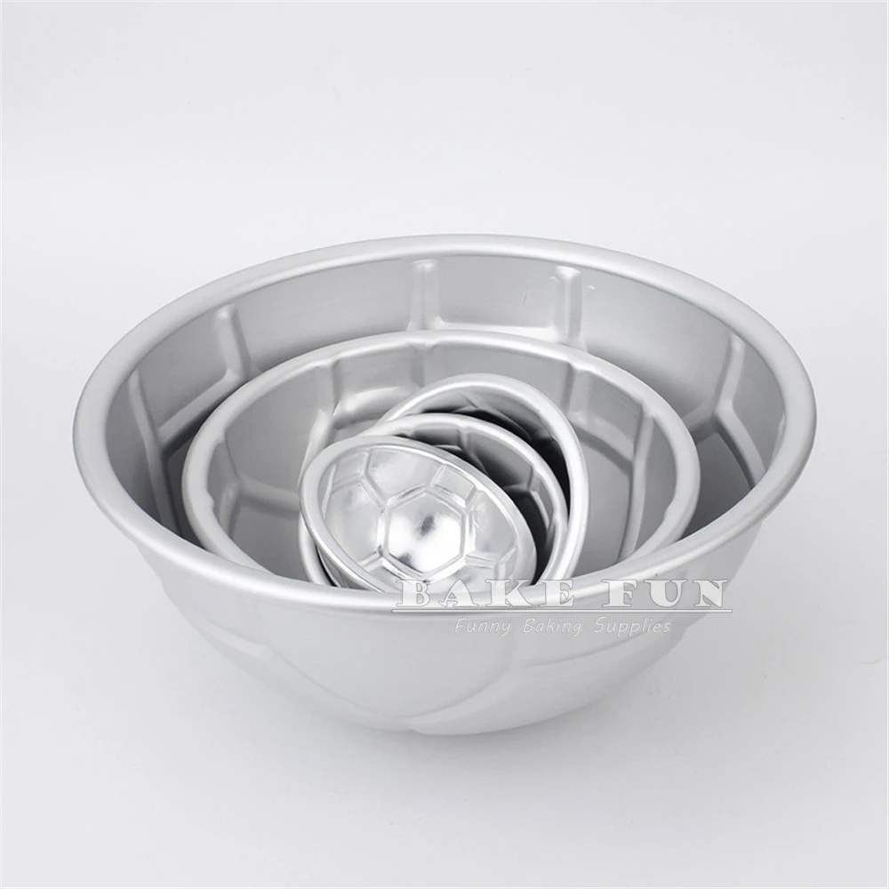 2pcs/lot 7 8 9 15 20cm Diameter Football Half Ball Shape Aluminum Alloy Jelly Pudding Mould Cheese Cake Bread Mould DIY Bakery