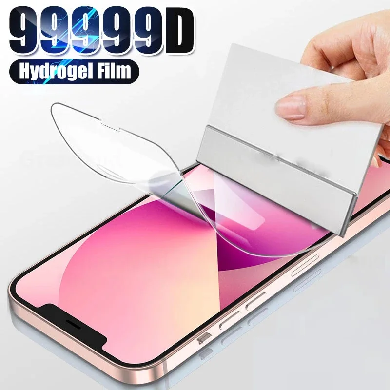 Full Cover Hydrogel Film On Screen Protector For iPhone 11 12 13 14 7 8 6s Plus Screen Protector On iPhone X XR XS MAX 11 12 Pro