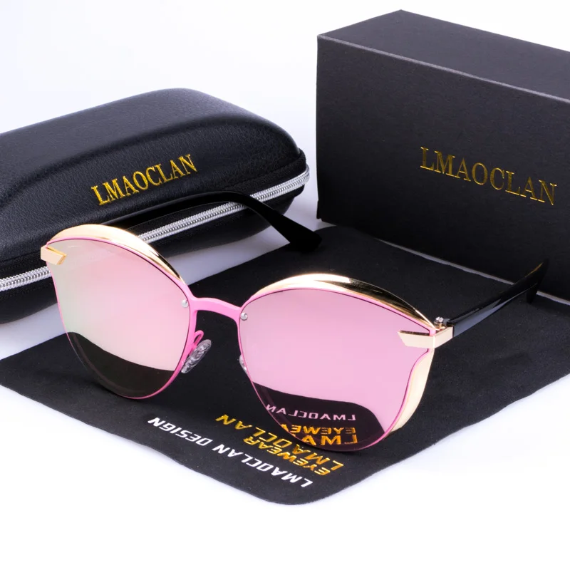 LMAOCLAN-Gafas de sol polarizadas para mujer, anteojos de sol femeninos, de lujo, a la moda, con diseño de ojo de gato, de marca Vintage