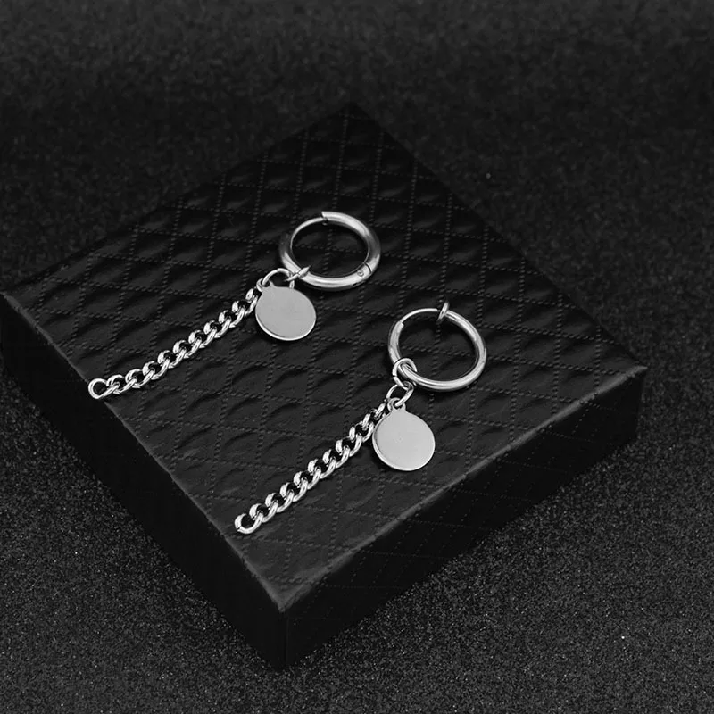 Ear Cuff and Clip On Earring - For ear cartilage or earlobe or Helix or Rim or Nose - Non Pierced Hoop For Men mens hoop 14