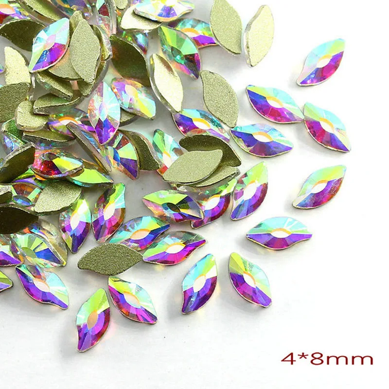 20 Pcs Multi Shape Glass Rhinestones Point Back Crystal Strass 3D Charm Gems DIY Manicure Nail Art Decorations Designs