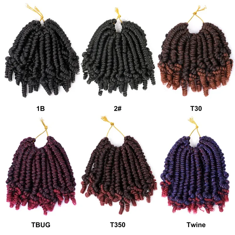 Synthetic Spring Twist Hair 6 inch Crochet Hair Bomb Passion Twists Braiding Hair 20roots/Pack For Women