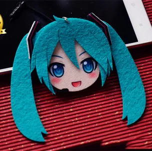 Hatsune Miku Anime Figure Brooches Q Version Vocaloid Anime Figures Brooch Periphery Collection Brooch Bag Accessories Gifts