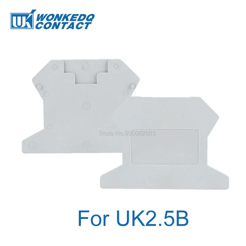 100Pcs D-UK2.5 End Barrier Plate For UK2.5B Blocks Connector D-UK2.5B Din Rail Terminal Block Accessories End Cover D-UK 2.5