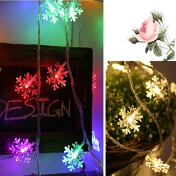 Fairy Lamps 10/20/40/80 LED Snowflake String Lamps Twinkle Garlands Battery Powered Christmas Holiday Party Wedding Decoration