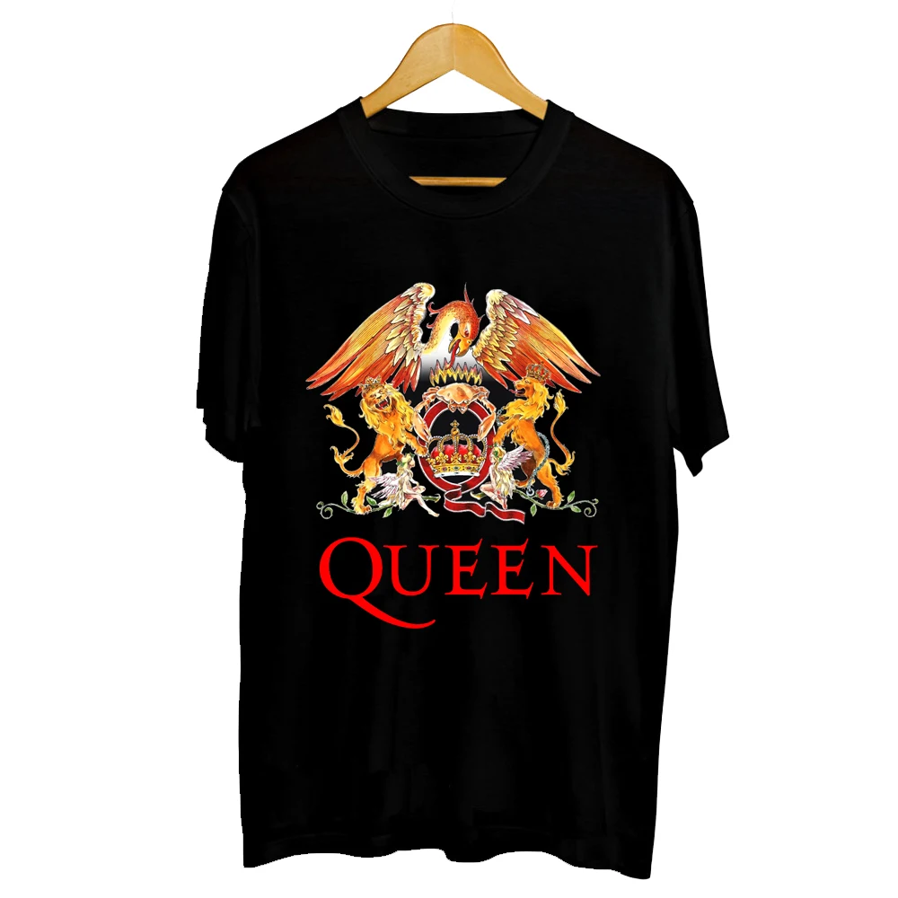 New Queen Rock Band T Shirt Men\'s Short Casual Cotton Print Black For Women Streetwear Kiss Tees Retro Clothing Plus Size XS-3XL