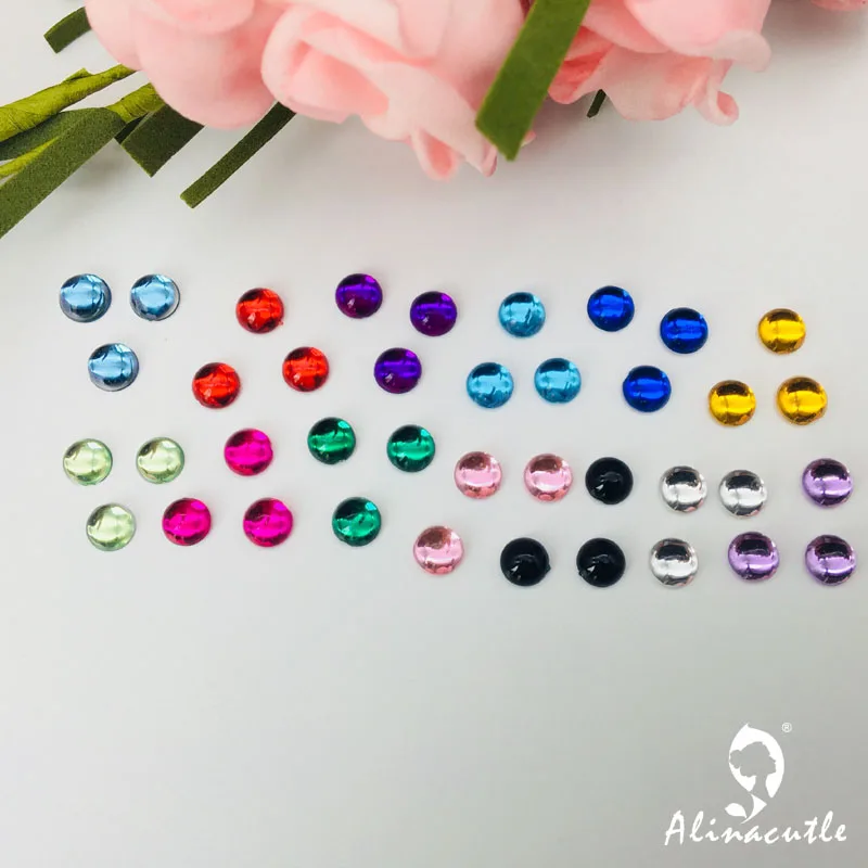 10g klejnoty 4mm / 6mm połysk powierzchni mieszkanie powrót kryształ akrylowy kamień nail art cekiny odzież odzież scrapbooking trzęsie kamień